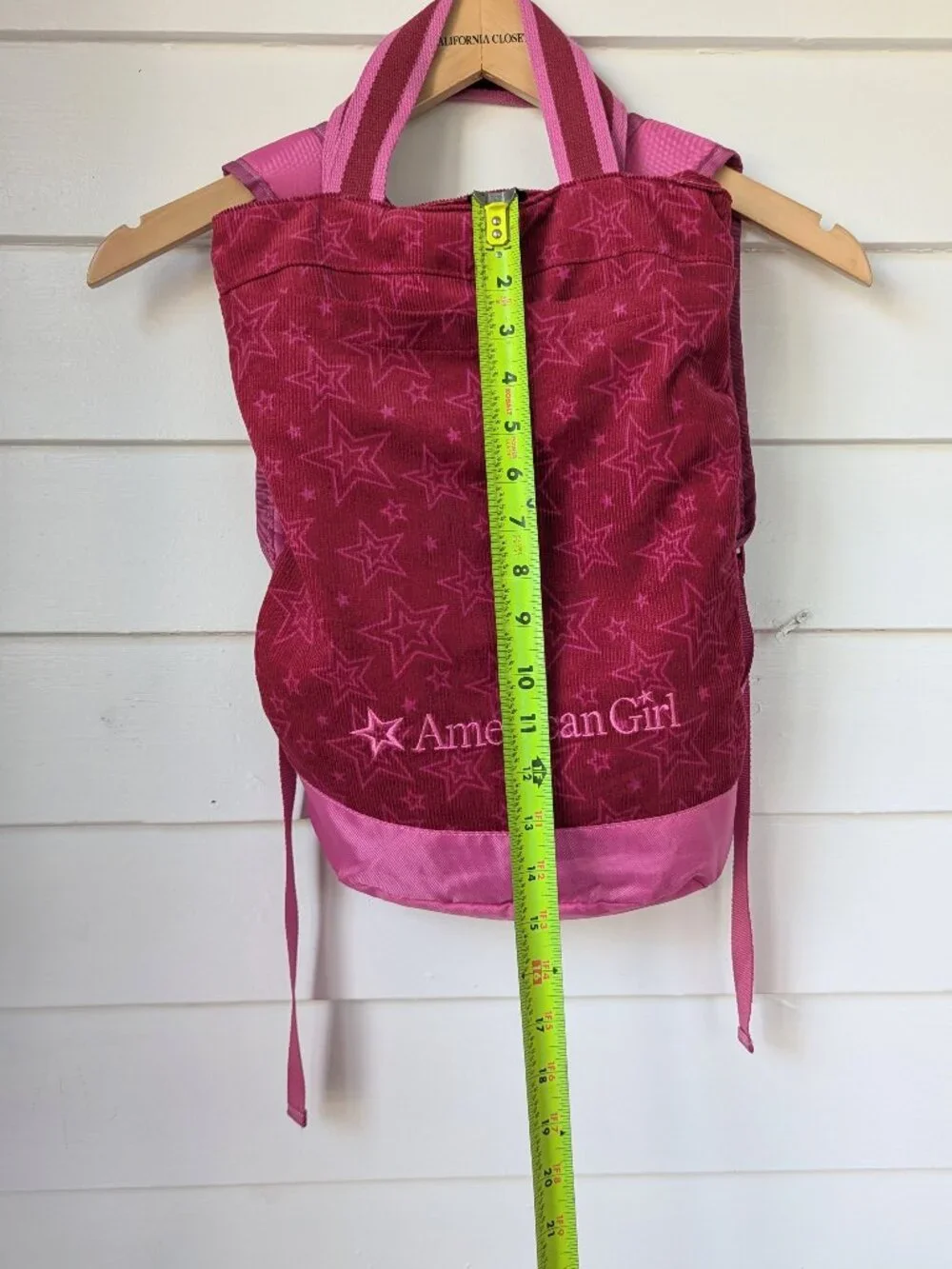 AMERICAN GIRL BERRY RED CORDUROY BACKPACK CARRIER